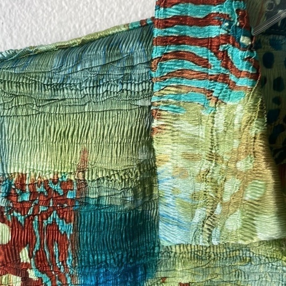 Alberto Makali top Iridescent crinkle sleeveless earth tones - Picture 3 of 9